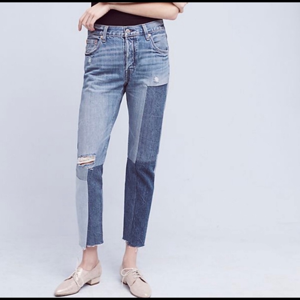Levi's High-Rise Patchwork Jeans